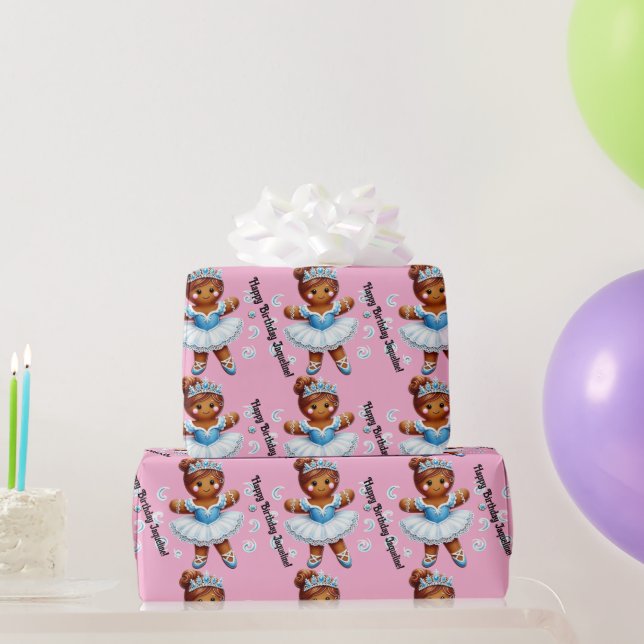 süße Balletttänzerin Lebkuchen Mädchen  Geschenkpapier (Partygeschenke)