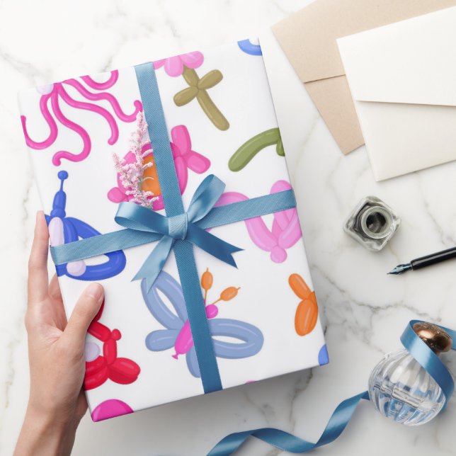Süße Ballontiere Buntes Kinder Muster Geschenkpapier (Schenken)