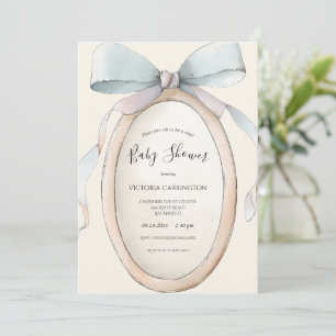 Süße Bänder & Schleifen Vintage-Baby-Party Einladung