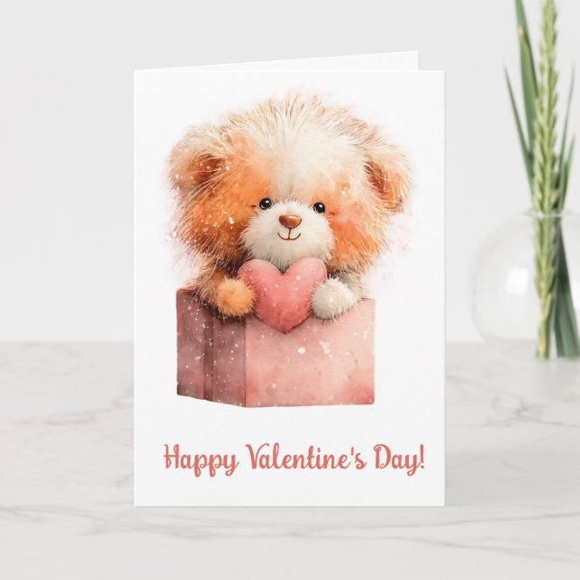 Süße Bär-Valentinsgeschenk-Kunst Karte (Vorderseite)