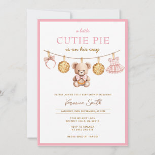 Süße Bärchen Mädchen Baby Shower Einladung