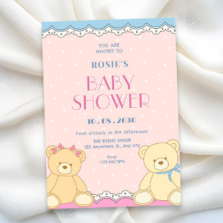 Süße Bären Baby Shower Einladung