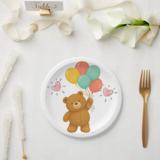 Süße Bären-Ballon-Papierteller Pappteller