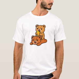 Süße Bären essen süßen Honigkarton Cartoon T-Shirt