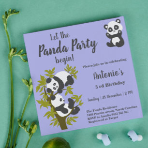 Süße Bären Pandas Party Junge Geburtstag Einladung