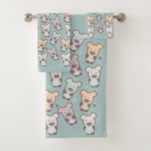 Süße Bären Süßigkeiten Snacks Konfetti Badhandtuch Set