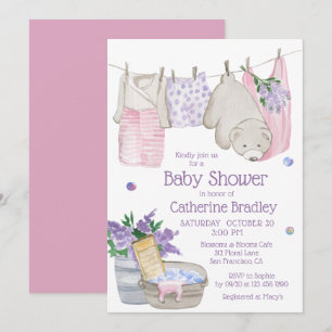 Süße Bären-Waschtag-Baby-Party Einladung