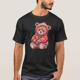 Süße Bärenillustration im Naturstil Design T-Shirt