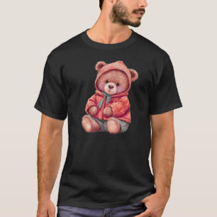 Süße Bärenillustration im Naturstil Design T-Shirt