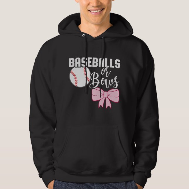 Süße Basebälle oder Schleifen Geschlechtsenthüllun Hoodie (Vorderseite)