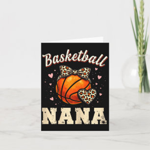 Süße Basketball-Oma-Leoparden-Herz-Bandana Karte