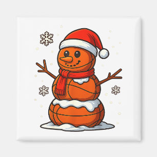 Süße Basketball-Schneemann-Weihnachtsdesign-Kunst Magnet