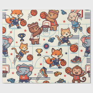 Süße Basketball-Tier-Verpackungspapier Geschenkpapier