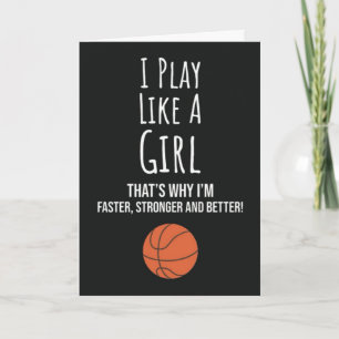 Süße Basketballkarten für Mädchen für Kinder Sport Karte
