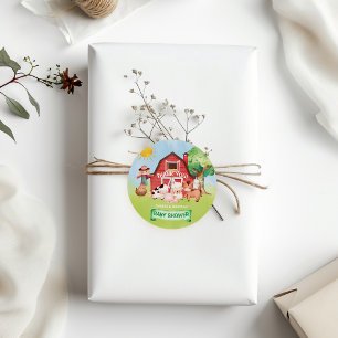 Süße Bauernhoftiere Baby Shower Danke Runder Aufkleber