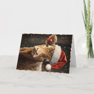 Süße Bauernhoftiere Weihnachtsgruß Karte