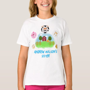 Süße Bauernhoftierparty Schwester des Geburtstagsj T-Shirt