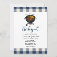 Süße BBQ-Baby-Party im Hinterhof Grill Blau Gingha
