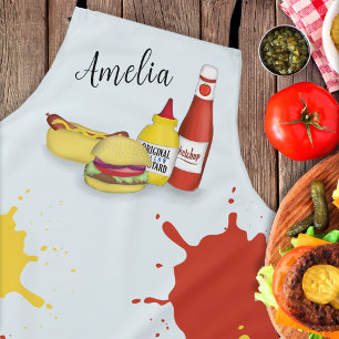 Süße BBQ-Spaß Whimsical Hamburger Hotdog Einfach Schürze