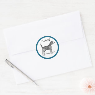 Süße Beagle Elegante Hundezeichnung Runder Aufkleber