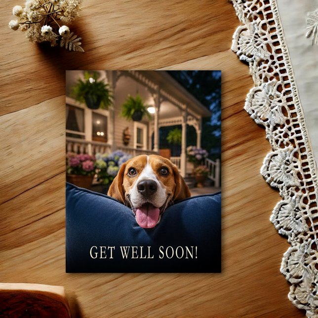 Süße Beagle-Grüße zur Genesung Postkarte (Von Creator hochgeladen)