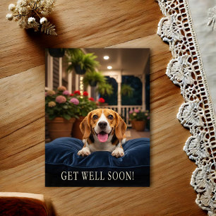 Süße Beagle-Gute-Besserung-Postkarte Postkarte