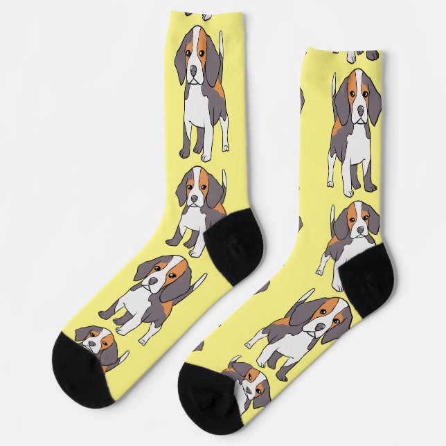 Süße Beagle-Hunderasse Thunder_Cove Socken (Linkes Detail)