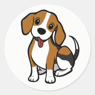 Süße Beagle-Liebhaber-Welpen-Hund-Cartoon-Liebe Be Runder Aufkleber