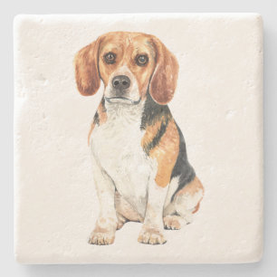 Süße Beagle-Mutter-Hundliebhaber-Welpen-Vater-Aqua Steinuntersetzer
