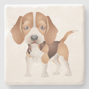 Süße Beagle-Mutter-Hundliebhaber-Welpen-Vater-Cart Steinuntersetzer