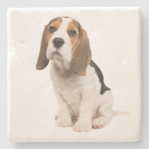 Süße Beagle-Mutter-Hundliebhaber-Welpen-Vater-Welp Steinuntersetzer