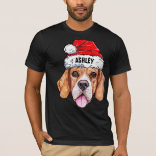 Süße Beagle-Weihnachtsmütze Hund Groß T-Shirt