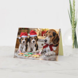 Süße Beagle-Weihnachtsplätzchenkarte Karte