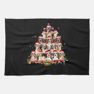Süße Beagles Weihnachtsbaum Hund Santa Xmas Tee Lu Geschirrtuch