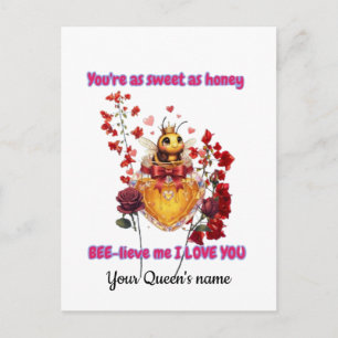 Süße BEE mine-BEE liebe mich ich liebe dich Postkarte