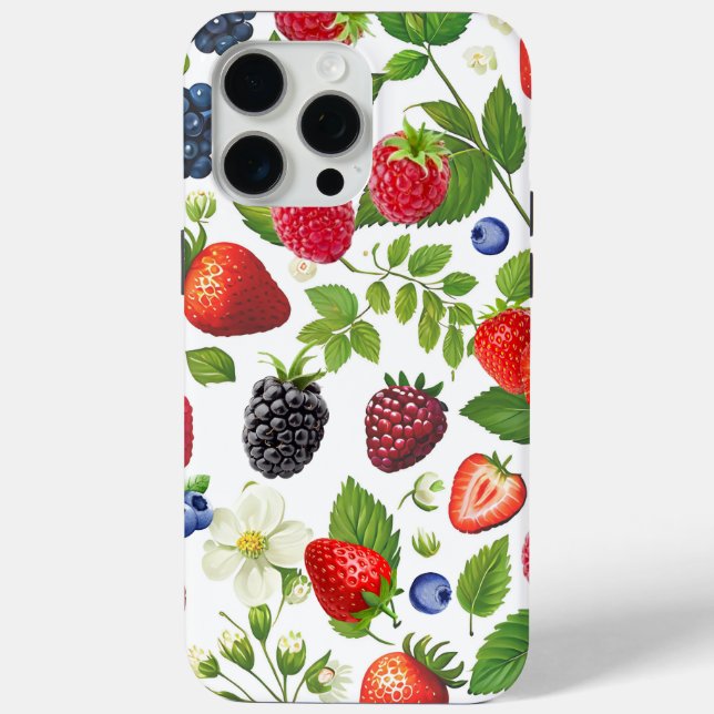 Süße Beeren-Collage-Handyhülle - Erdbeere, Brombee Case-Mate iPhone Hülle (Rückseite)