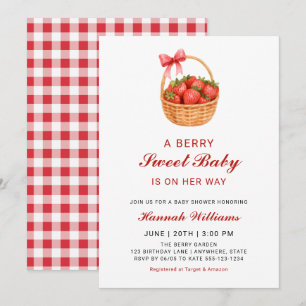 Süße Beeren Süße Erdbeerbaby-Party Einladung