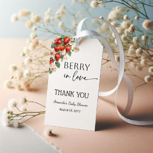 Süße Beerenliebe Erdbeer-Hochzeitsdusche Geschenkanhänger