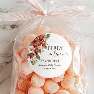 Süße Beerenliebe Erdbeeren Brautparty Runder Aufkleber