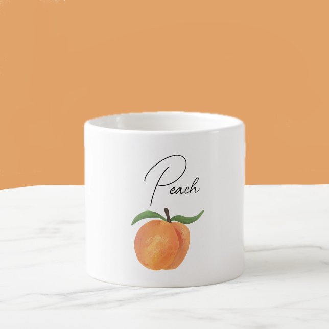 Süße bemalte Pfirsich-Frucht-Illustration  Espressotasse (Von Creator hochgeladen)