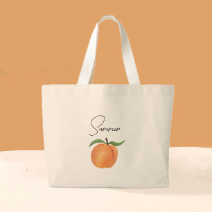 Süße bemalte Pfirsich-Frucht-Illustration  Jumbo Stoffbeutel