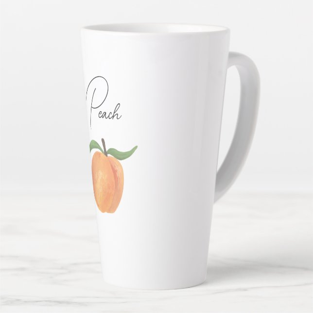 Süße bemalte Pfirsich-Frucht-Illustration  Milchtasse (Rechte Ecke)