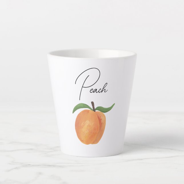 Süße bemalte Pfirsich-Frucht-Illustration  Milchtasse (Vorderseite)