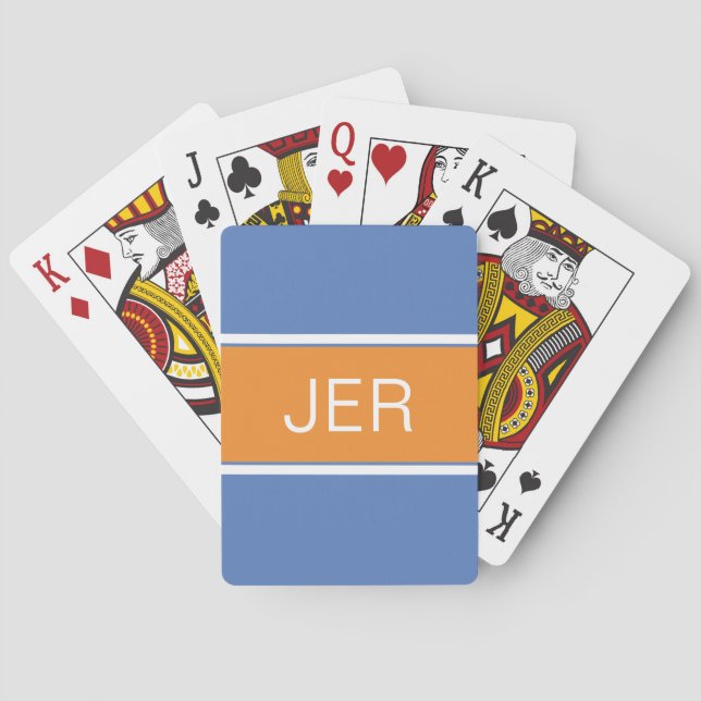 Süße benutzerdefinierte monogrammierte Initialen B Spielkarten (Rückseite)
