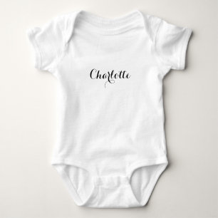 Süße benutzerdefinierte Name Text schwarz und weiß Baby Strampler