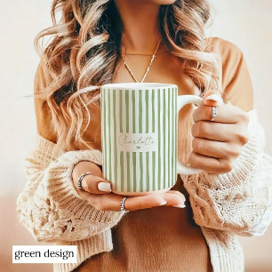 Süße benutzerdefinierte Namensstreifen-Kaffeetasse Kaffeetasse