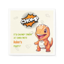 Süße benutzerdefinierte orange Dinosaurier-Party-S
