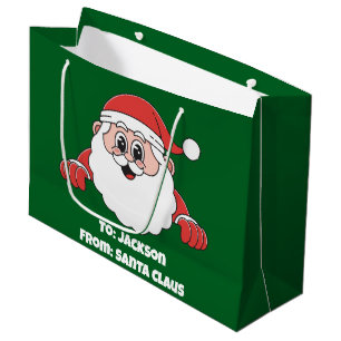 Süße benutzerdefinierte von Santa Claus grün Große Geschenktüte