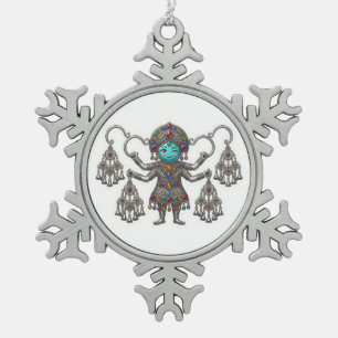 Süße Berber Amazigh Fibel Khalla Kawaii Aufkleber Schneeflocken Zinn-Ornament