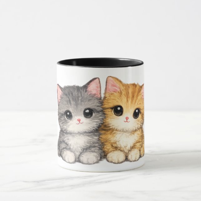 Süße-Beste-Freunde-Kätzchen-Tasse Tasse (Zentrum)